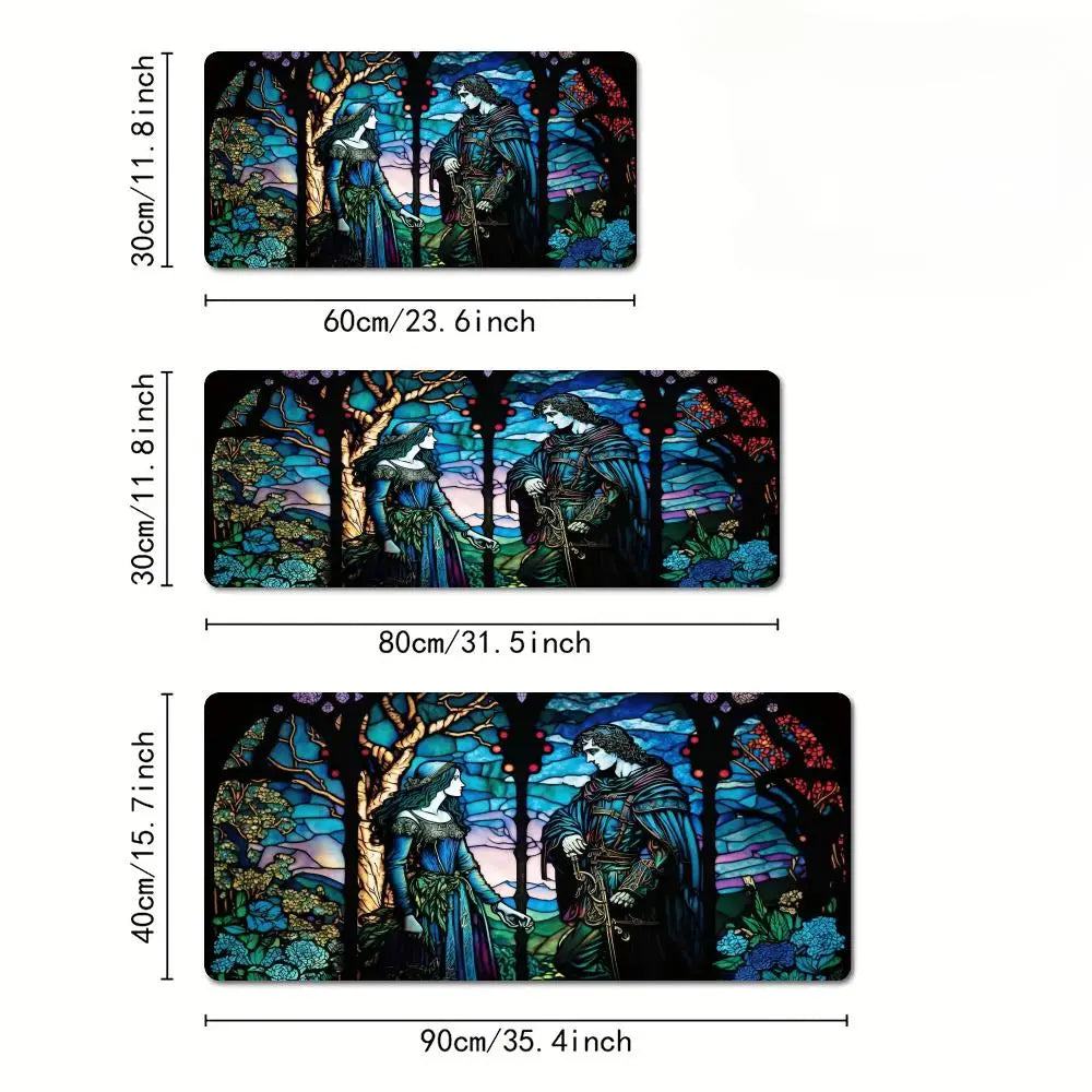 Medieval anime illustration design Mouse Pad Desk Mat with Stitched Edge non-Slip rubber base gamer pc accessories magic playmat