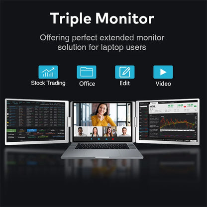 Dual Screen Display Extended Portable Monitor FHD Notebook Sub Screen Triple Screen Extender Compatible with All PC Rospider