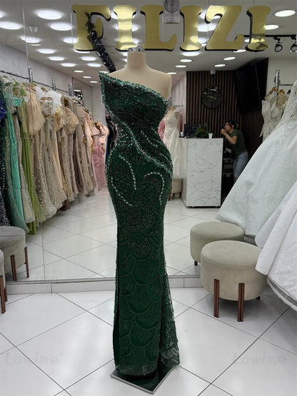 2026 Customized Emerald Green Strapless Party Dress Mermaid Wedding Guest Prom Gowns Elegant Celebrity Evening Dresses Robes