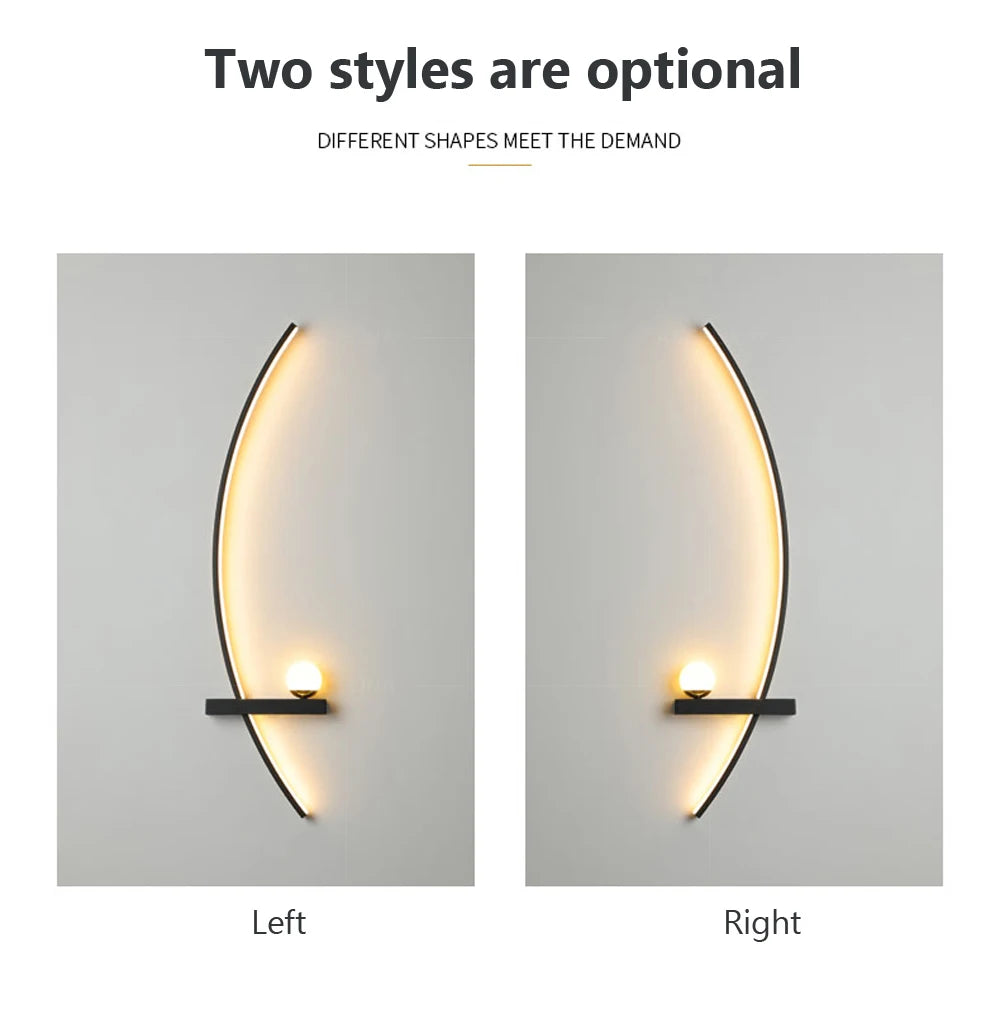 LED Wall Lamp 55/105CM Smart Remote Control Left Right Lighting Wall Sconces Bedroom Bedside Living Room Home Led Lights Lustre
