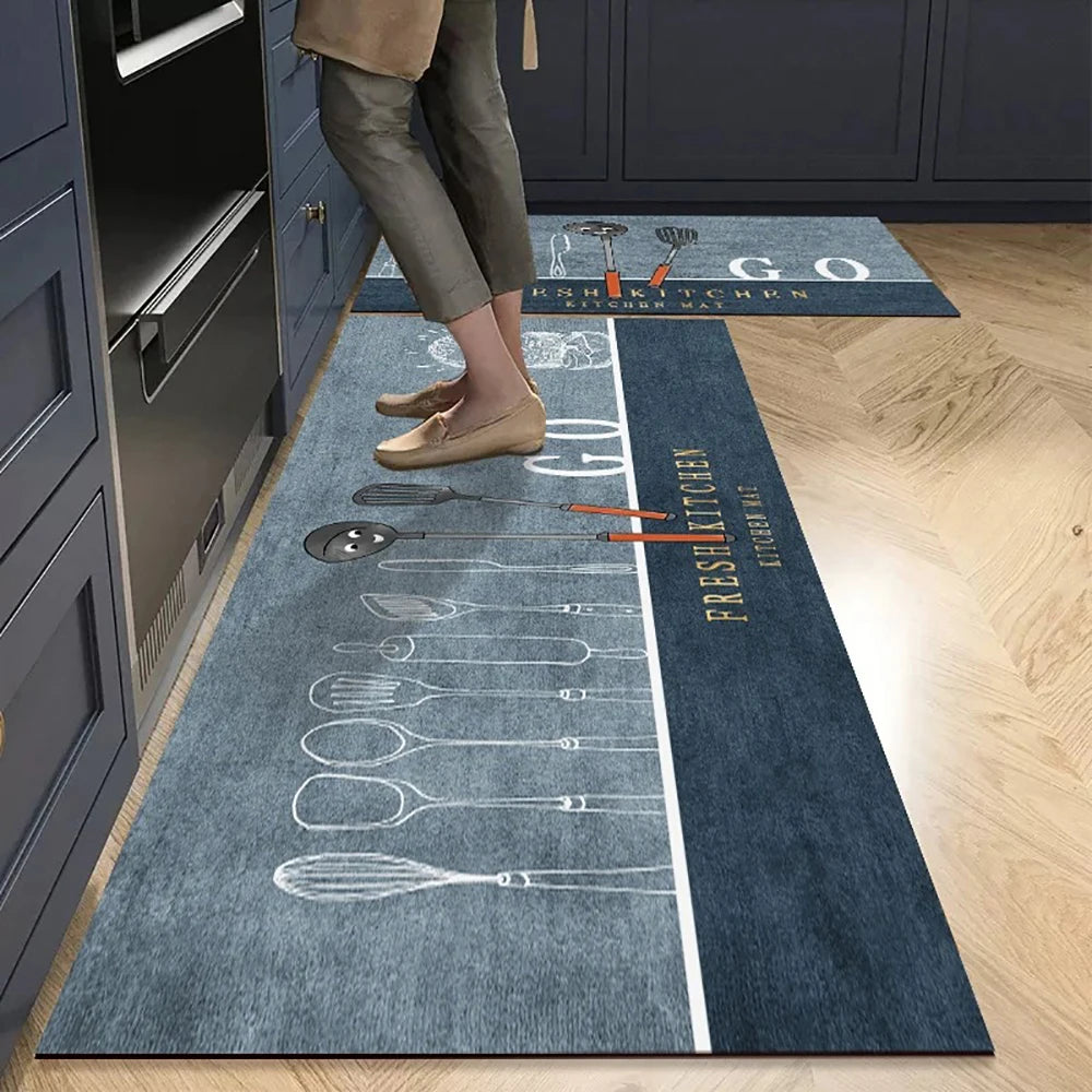 Japanese‑Style Diatomite Kitchen Runner Floor Mat Water & Oil Absorbent Non‑Slip Household Foot Mat for Kitchen Door Entrance