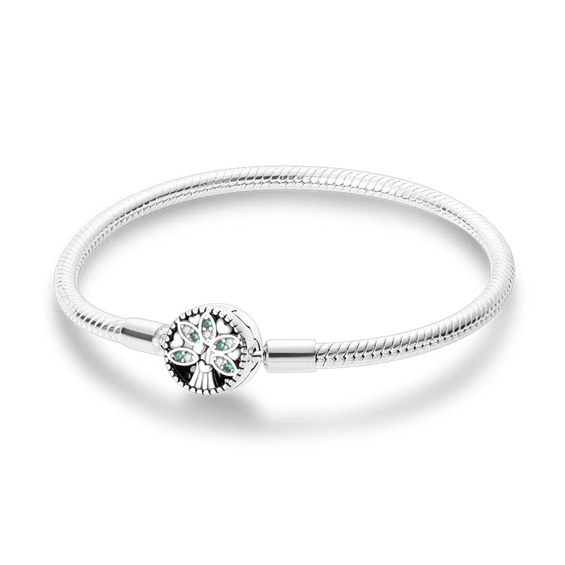 925 Sterling Silver Heart Love Snake Chain Bracelet Infinite Knot Butterfly For Women Fit Original Charms Beads Jewelry Gift
