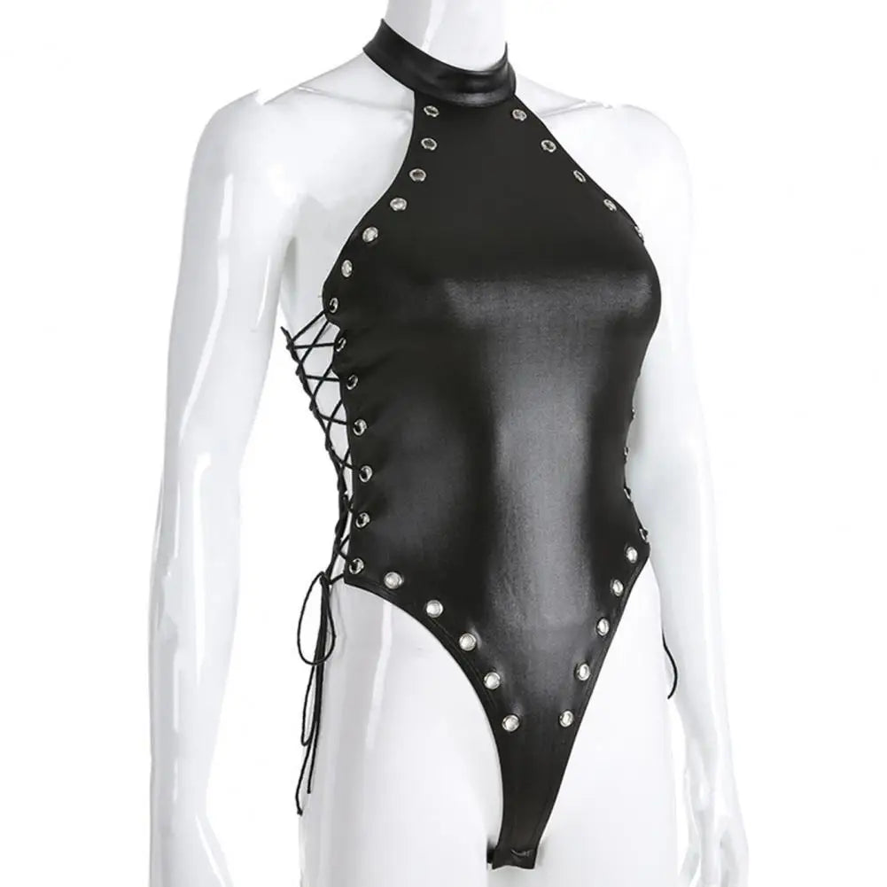 Women Swimsuit Wire Free Ladies Side Lace-up Pure Color Slim-fitting Bikini   Monokini Swimwear  for Vacation