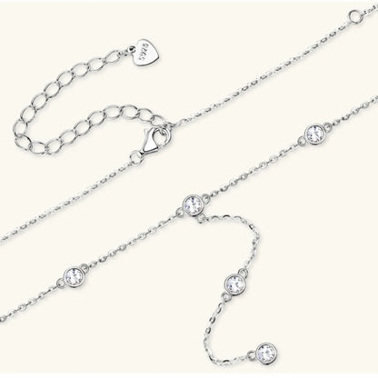 Round Brilliant Cut 3mm D VVS1 Moissanite Lariat Necklace 925 Sterling Silver Y Shape Drop Chain Fine Jewelry for Women