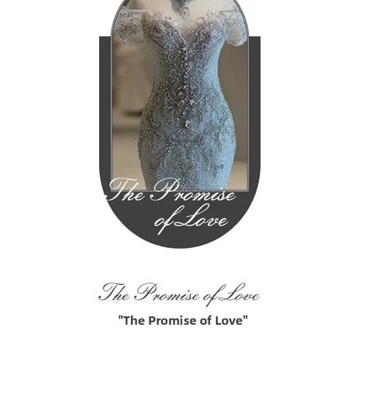 Elegant Fish Tail Wedding Dress Lightweight Tulle One Shoulder Bridal Gown for Small Stature Brides Heavy Embroidery Exit Veil