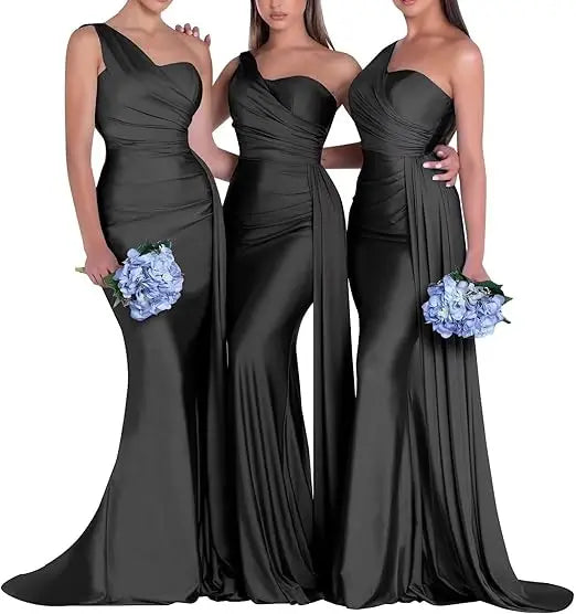 One Shoulder Mermaid Bridesmaid Dresses Corset Back Formal Evening Party Gowns 2026 Prom Graduation Dress Customized