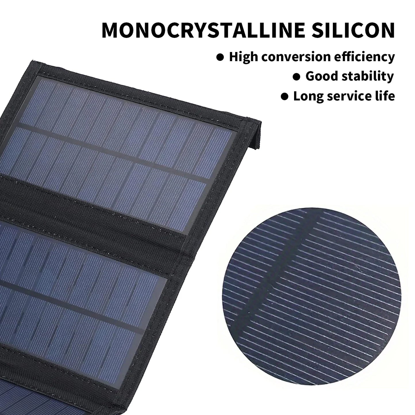 Foldable Solar Panel 20W 50W 60W Portable Solar Panels Charger USB 5V DC Full Time Power Solar Panel Mobile Power Supply