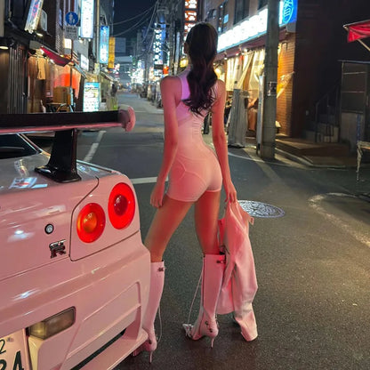 2025 Summer Fashion New Women's Elegant and Sexy Sports Stretch Jumpsuit Design Versatile Street Hot Girl Jumpsuit