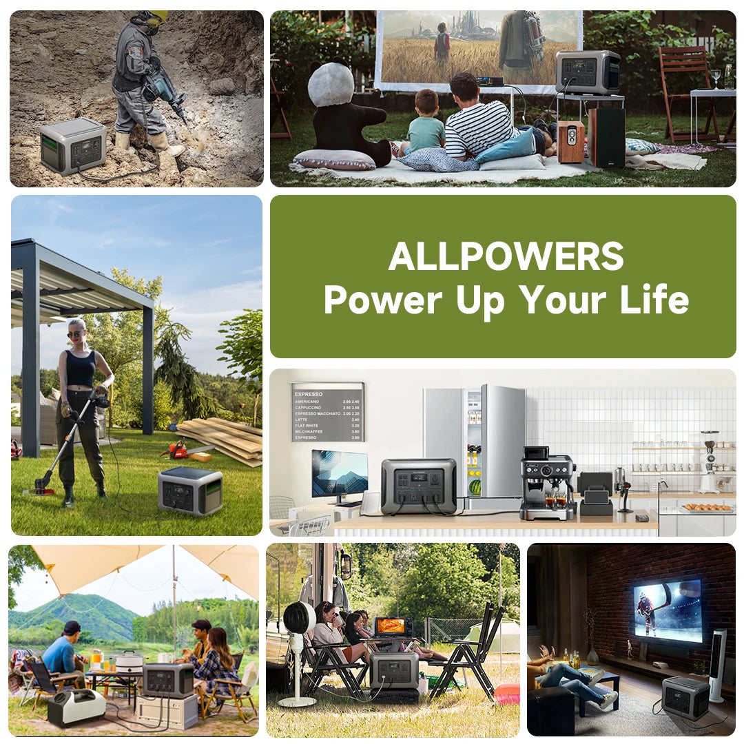 ALLPOWERS Foldable Solar Panel 400W / 2X400W Solar Charger with Solar Output , 2016Wh 2500W LiFePO4 Portable Solar Powerstation