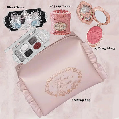 Flower Knows Makeup Set Box Full Swan Bear Garden Collection Embossed Blush Shine Lipstick Kit Foundation  All in Maquiagem Kit