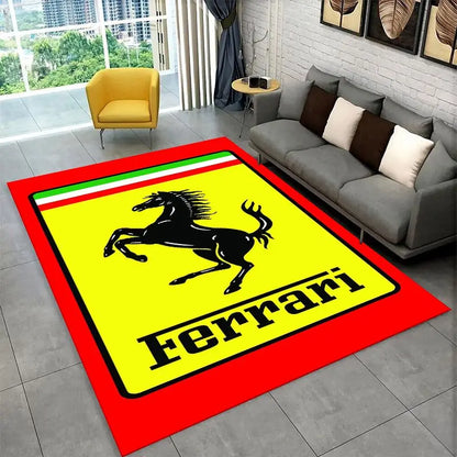 Retro F-Ferrarii Racing Car Moto Non-Slip Area Rug for Living Room,Bedroom,Playroom,Carpet Floor Mat Home Decor Rug Kids Room