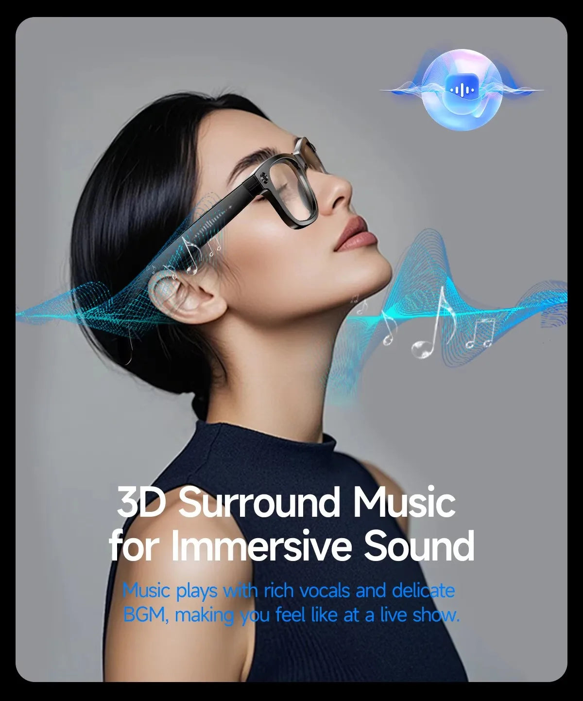 Smart Glasses W610 with Camera 8 Million Pixels Wi-Fi Touch Control Dual-microphone Noise Reduction AI Translation Sunglasses