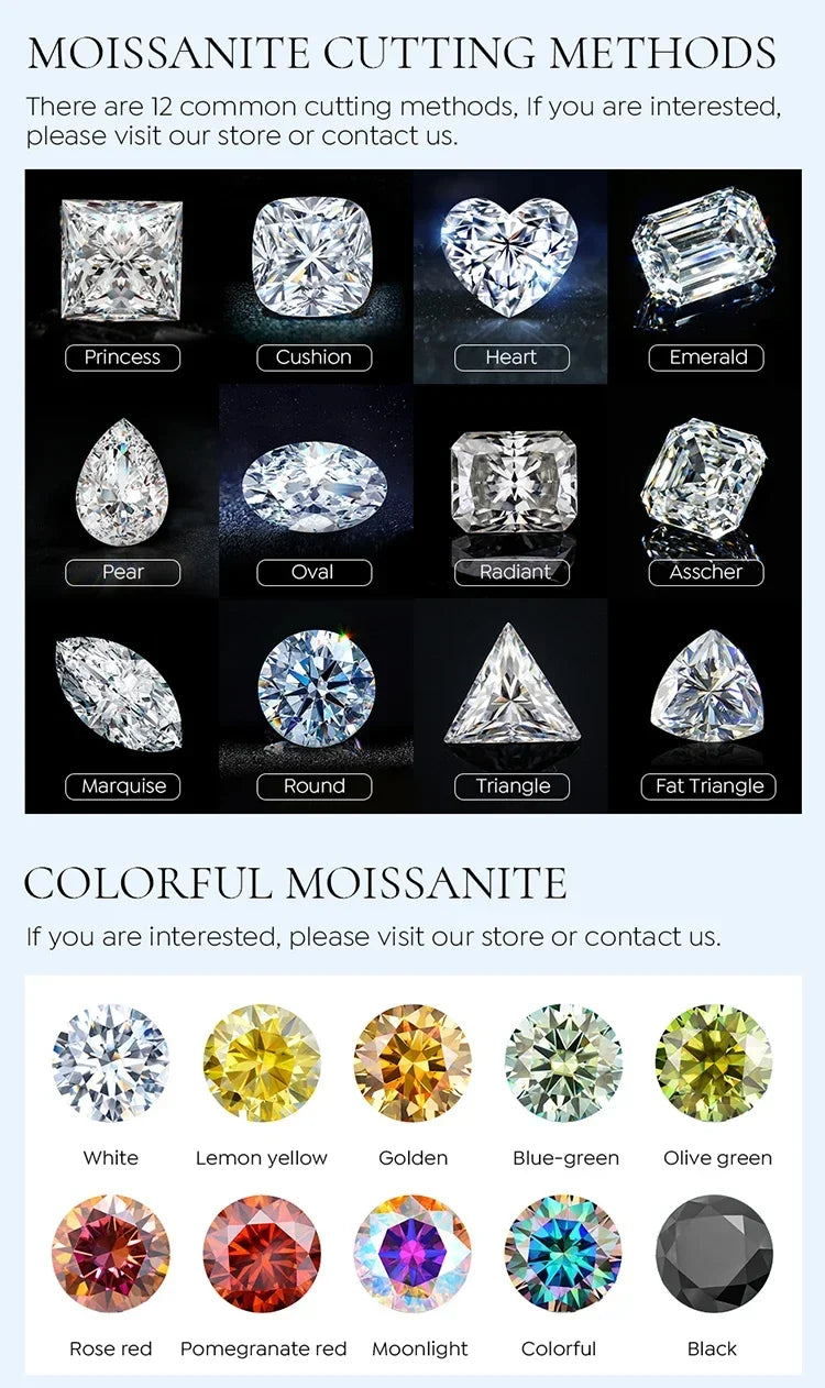 GRA Real Round Moissanite Diamond with Certificate Rings for Women Daily Party Wear 925 Sterling Silver Fine Jewelry