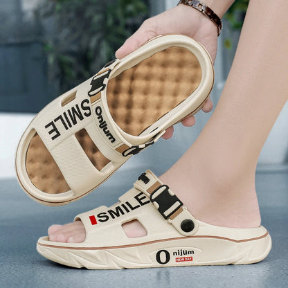 Summer Men's Massage Slippers Indoor Outdoor Sandals Beach Comfortable Soft Slides Clogs Casual Shoes Men Women Home Slippers