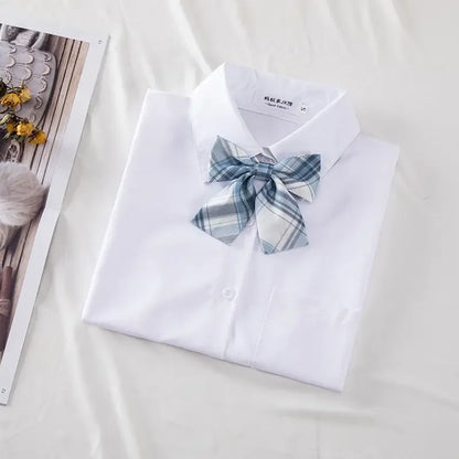 New Hot 2025 XS-3XL Women's Summer V Neck Long Sleeve Slim Casual White Shirt Tops Blouses For JK School Uniform Student Clothes