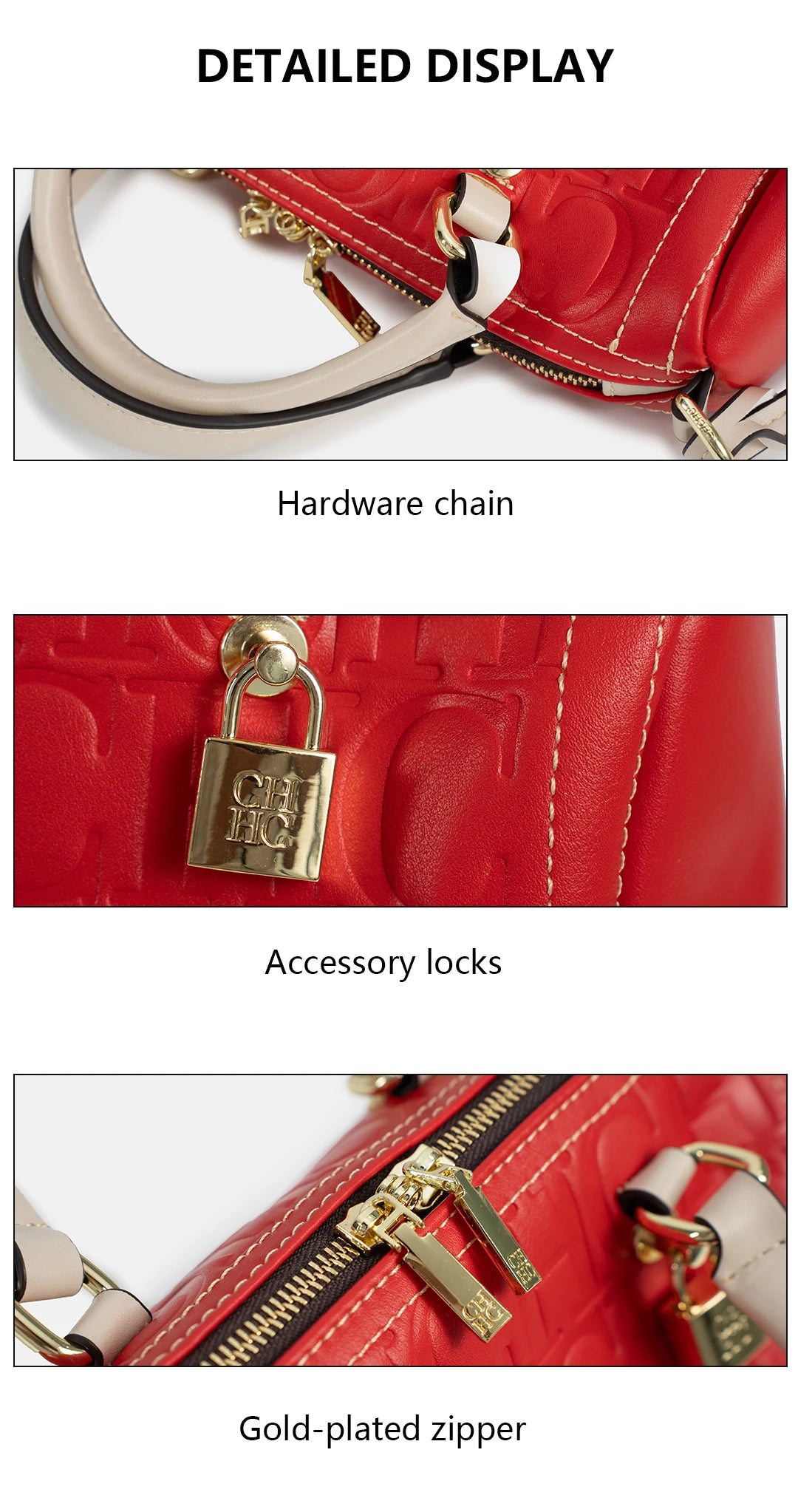 CH Women Handbag Luxury Monogram Embossed Top Handle Bag Shoulder Crossbody Bags For Ladies 2026 Designer High Quality Tote