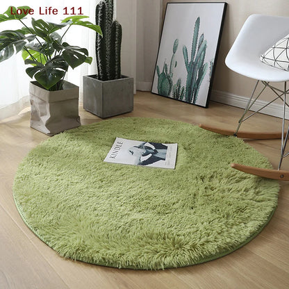 New Fluffy Wool Rug Living Room Carpets Faux Fur Round Mat Kids Room Long Plush Rugs Home Bedroom Decor Shaggy Carpet