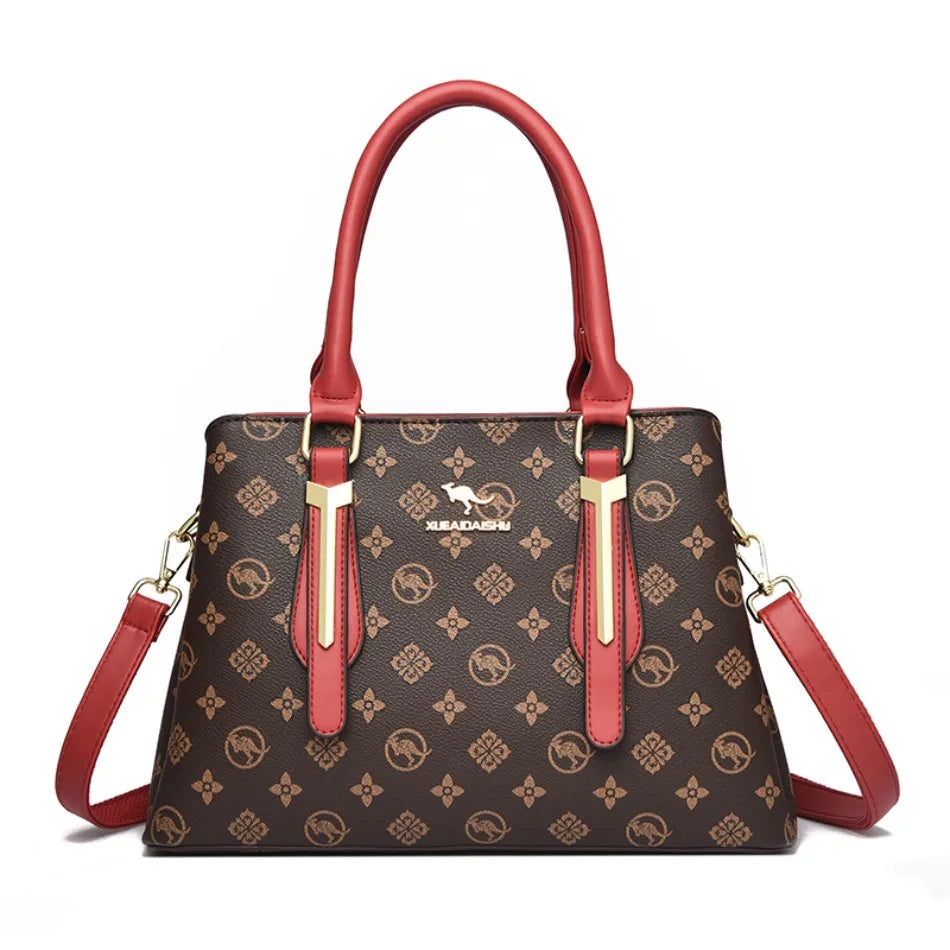 Luxury Women Handbag Fashion Print Large Capacity Shoulder Crossbody Bag Leisure Designer Soft Leather Ladies Purses and Handbag