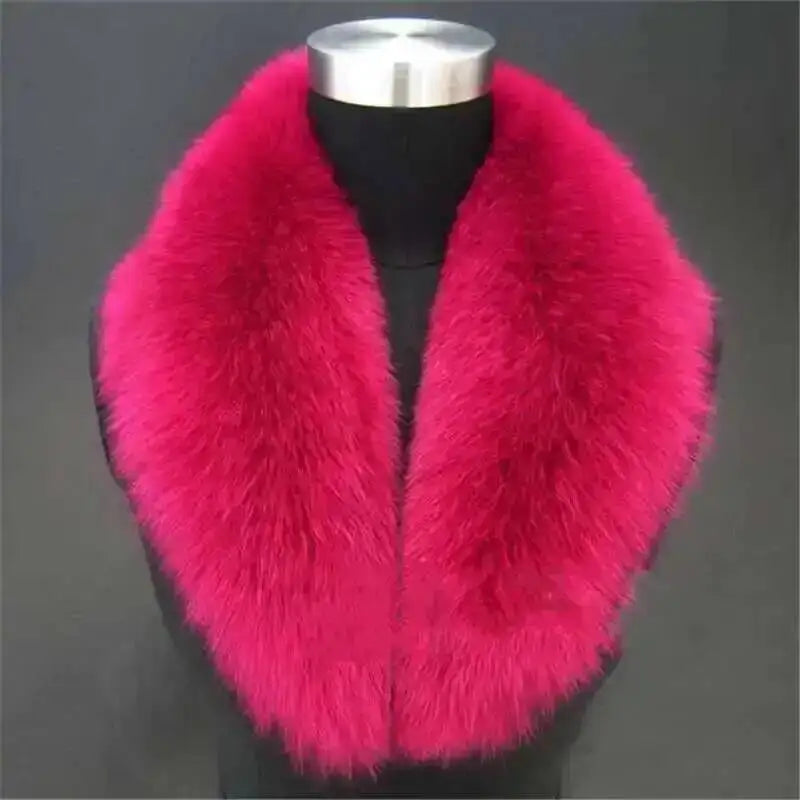 Natural Color Raccoon Fox Real Fur Collar Scarf Genuine Big Size Scarves Warp Shawl Neck Warmer Stole Muffler with Clip Loops #6