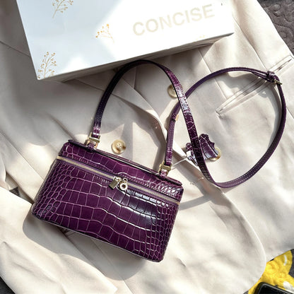 Shoulder Bag Handbag women Luxury Women's Crocodile Embossed Mobile Phone Handbag Brand New LP19 Genuine Leather Mini Small size