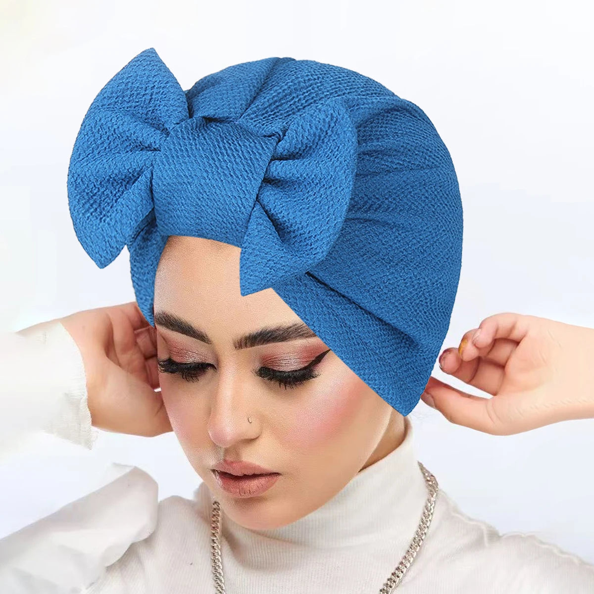 New Women Bow Knotted Turban Indian Hat Muslim Hijab Bonnet Hair Loss Headscarf Chemo Cap Headwear Bandanas Turbante Mujer