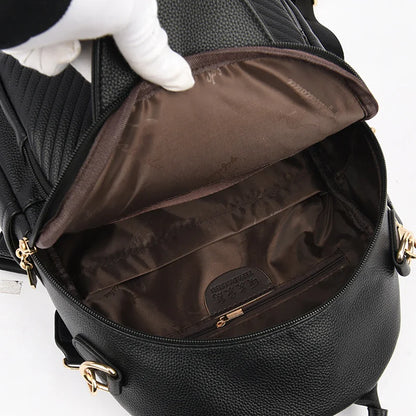 2024 New Fashionable Women's Backpack High Quality Soft Leather Women Shoulder Bag Famous Luxury Brand Female Handbag Sac A Main