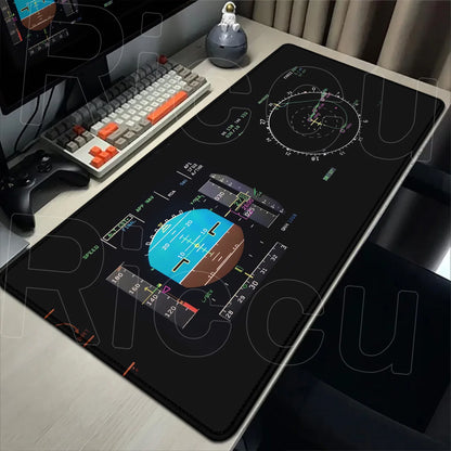 HD Airplane Speedometer Mouse Pads Plane Instrument Panel XXL Mousepad Non-slip Rubber Desk Mat Pc Gamer Deskmat Cockpit Playmat