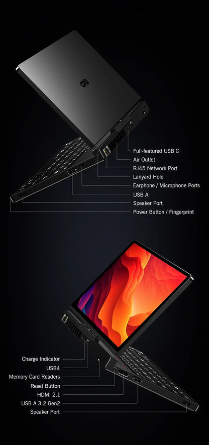 2026 New GPD Pocket4 2 in 1 Mini PC 8.8 Inch 144Hz AMD AI 9 HX370 64GB 2TB NVMe Portable Laptop Tablet