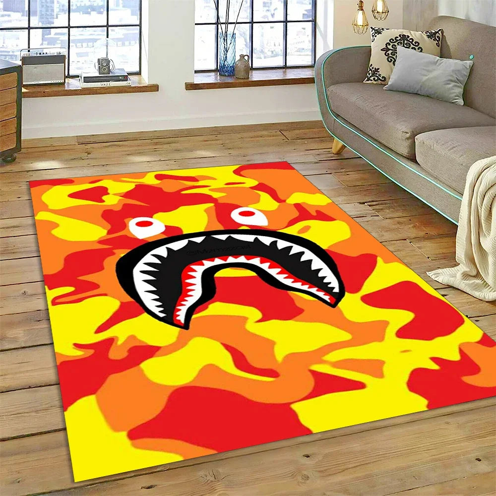 3D Printing B-BAPE Fashion Carpet Rug for Bedroom Living Room Home Sofa Decoration,Children Game Large Decor Floor Mat Gift