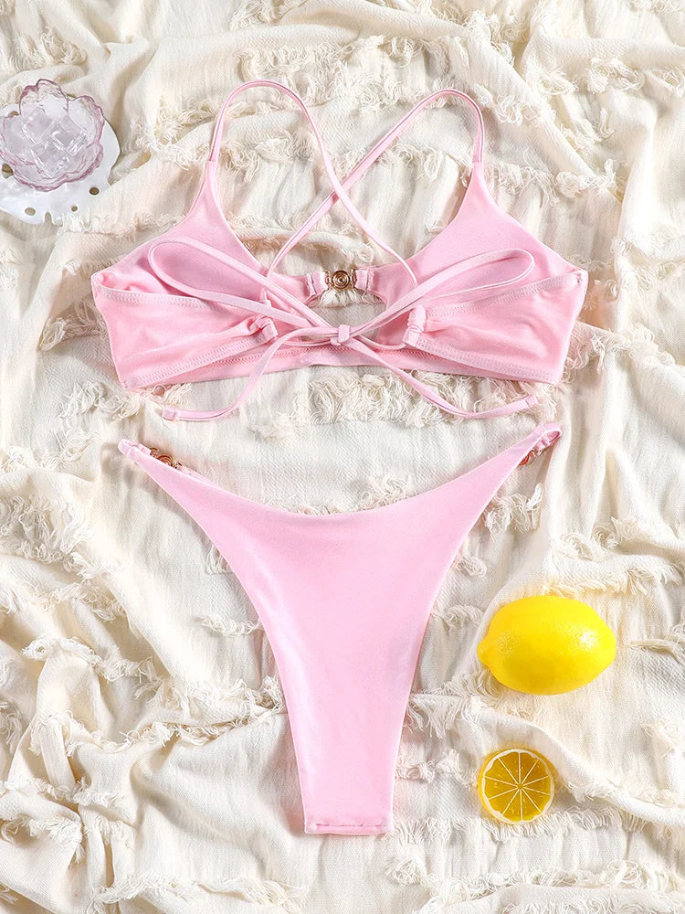 Rinabe Black Bikinis For Women Push Up Sexy Swimsuits Hollow Out Swimwear 2026 Bathing Suits Solid Bikini Set Summer Beachwear