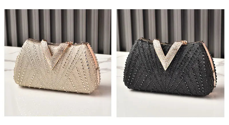 Diamond Silver Shoulder Bags for Women Wedding Inspired Designer Handbags 2026 Luxury Quality V Hasp Rhinestone Crossbody Bags
