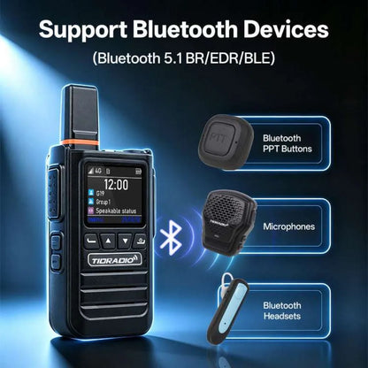 TIDRADIO TD-G19 Global POC Radio AI Noise Canceling Wireless Accessories 4G Walkie Talkie Long Range PTT Group Call Loud Audio