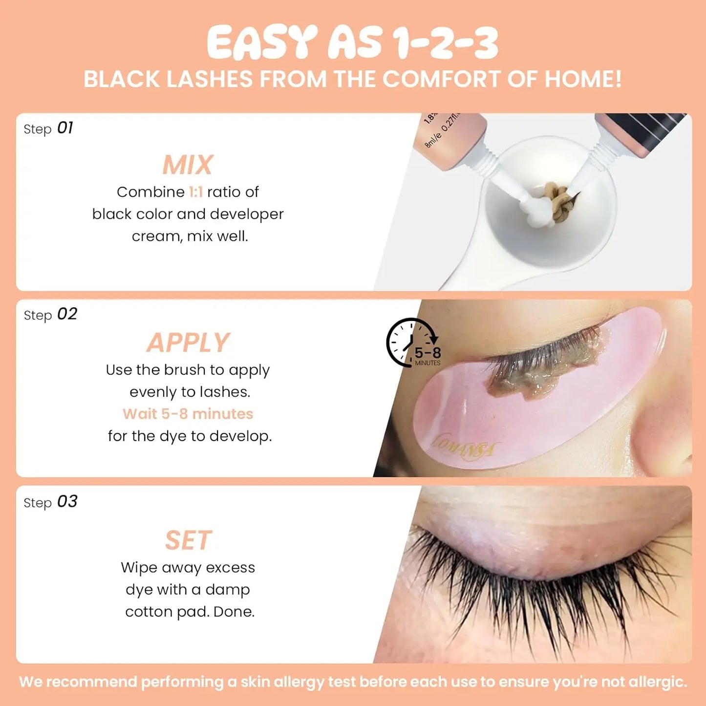 Lomansa New Lash Color Kit Eyelash Eyebrow Dye Tint Kit Brow Enhancer Mascara Lift Tinting Tattoo Eyes Makeup Tools