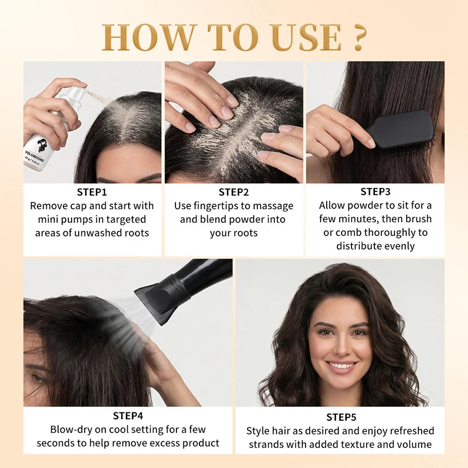 Dry Shampoo Powder Instant Oil Absorbing Refreshing Air-Feeling Grease Hair Styling Powder Travel Portable for Women Men