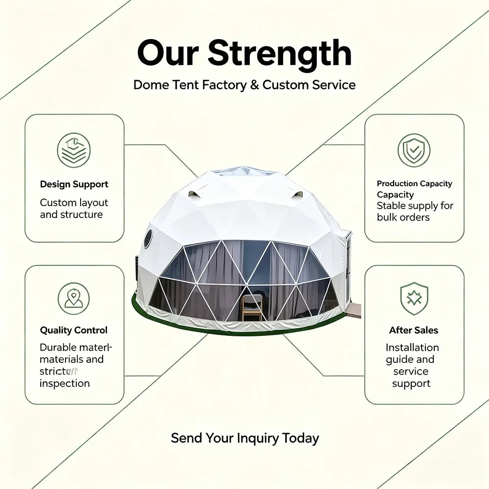 Large Geodesic Dome Tent Luxury Glamping Hotel Resort Tent Safari Accommodation Tent High Quality Factory Direct Supply