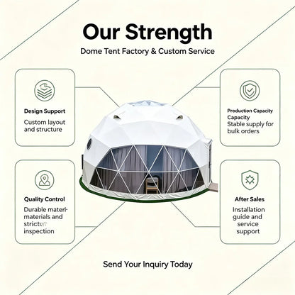 Large Geodesic Dome Tent Luxury Glamping Hotel Resort Tent Safari Accommodation Tent High Quality Factory Direct Supply
