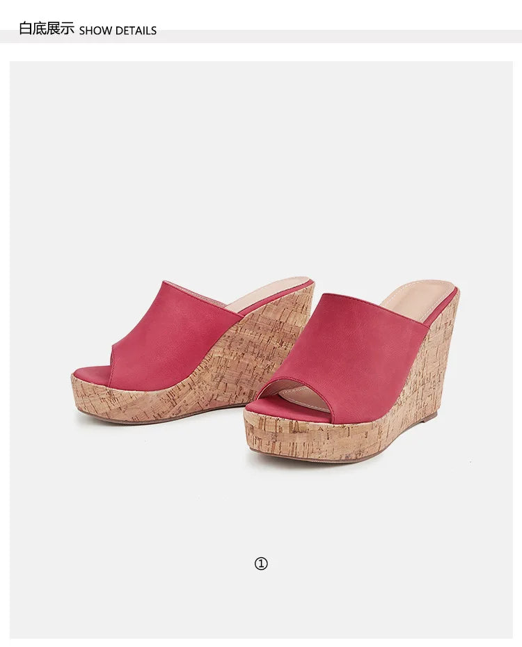 11CM Super High Heels Platform Sandals Women Wedges Open Toe Shoes Ladies Summer Slip On Slippers Beach Slides Femmes Sandalias