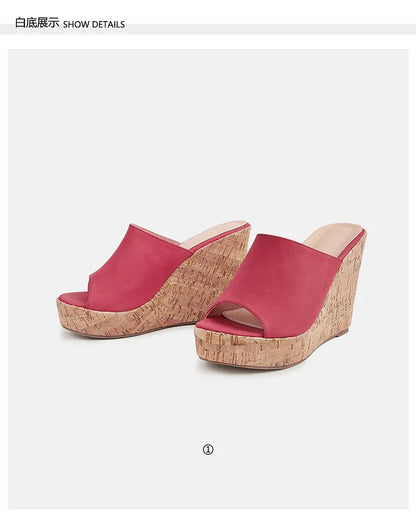 11CM Super High Heels Platform Sandals Women Wedges Open Toe Shoes Ladies Summer Slip On Slippers Beach Slides Femmes Sandalias