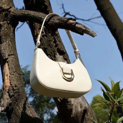 Elegant PU Crescent Shoulder Bags for Women 2025 Luxury Designer Crossbody Purse Underarm Ladies Handbags