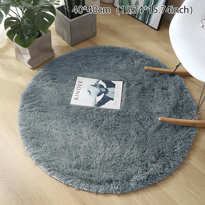 New Fluffy Wool Rug Living Room Carpets Faux Fur Round Mat Kids Room Long Plush Rugs Home Bedroom Decor Shaggy Carpet
