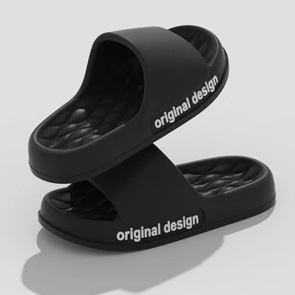 Smile Pop Men Slippers House Shower Bathroom Shoes EVA Beach Slides Fashion Soft Cloud Slippers Summer Men Antiskid Sandals