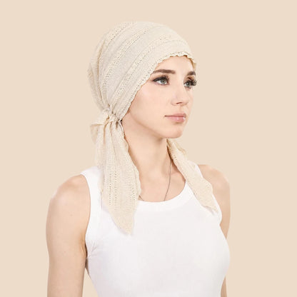 Ramadan Solid Color Turban Hijab Hats Long Tail Head Wraps Soft Elastic Muslim Hats Breathable Chemo Cap For Women Girls