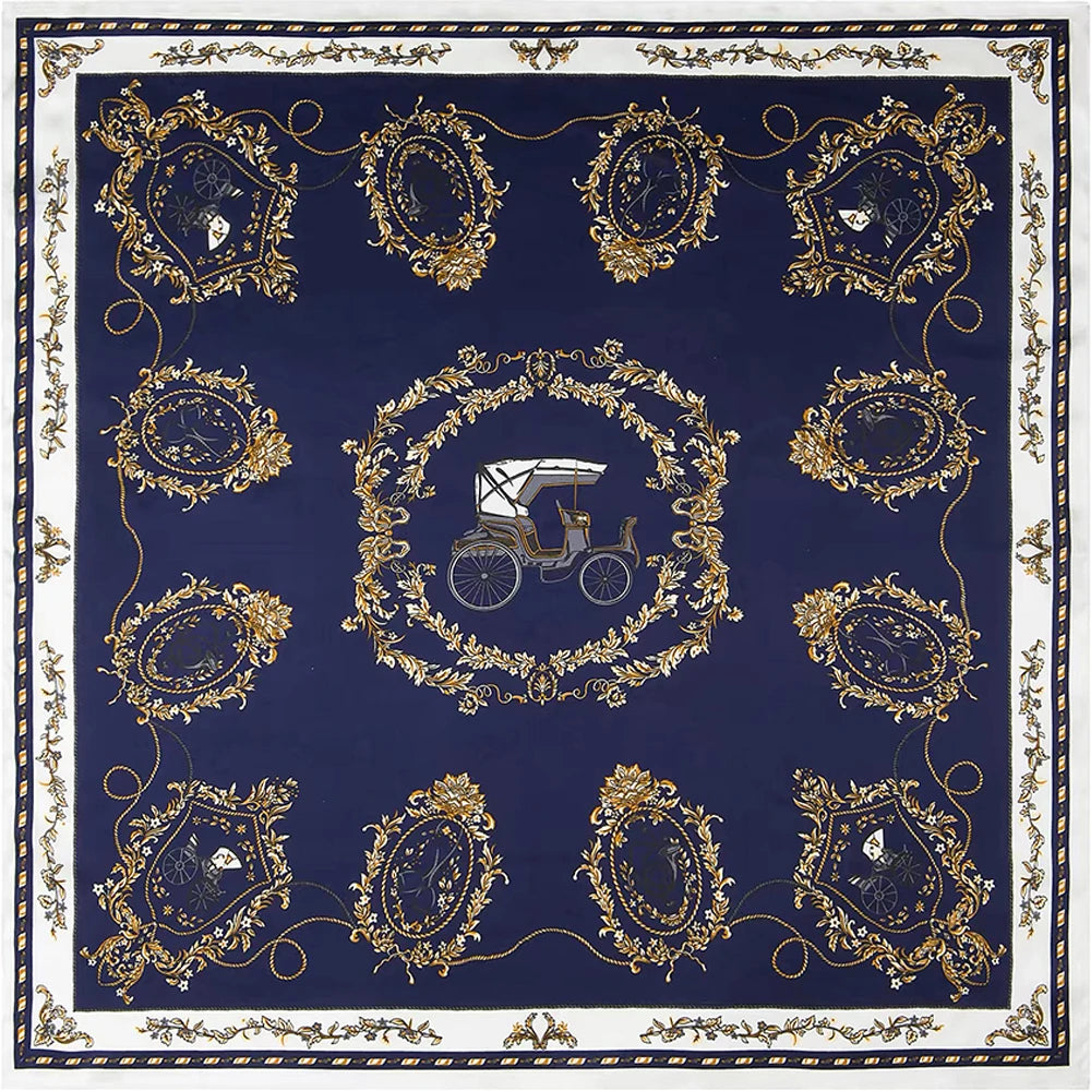 100% Pure Mulberry Silk Women Square Scarf Prints Headband Neckerchief Luxury Female Hair Ornament Female Bandana Scarves 53CM