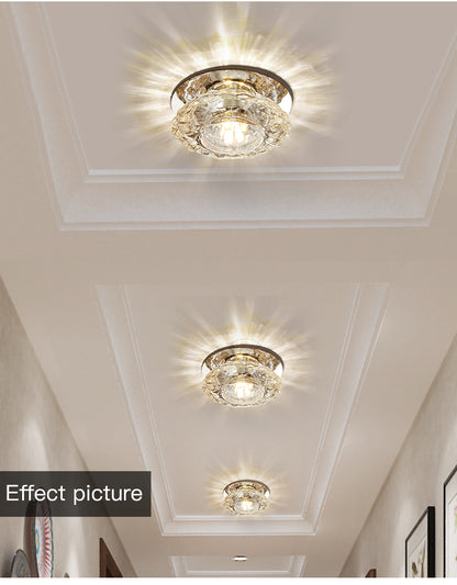 Aisle Flush LED Ceiling Lamp Living Room Crystal Corridor Aisle Lights LED Ceiling Lights Luces Front Techo Balcony Lamp Porch