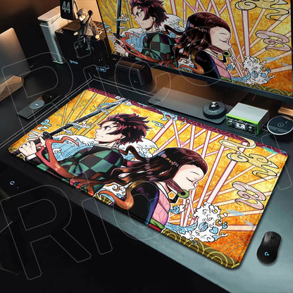 HD Printing Anime Mousepad Non-slip Rubber Base Office Deskmat XXL Student Writing Keyboard D-Demon Slayer Pc Gaming Accessories