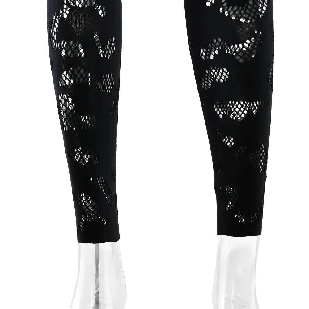 Weird Puss Irregular Hollow Jumpsuit Women Full Sleeve Button Sexy See Through Stylish Stretch Skinny Midnight Activity Overall