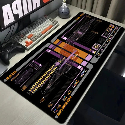 Starship Blueprint Pad Desk Pad Mouse Pad Gamer Computer Cabinet Star Trek Game Office Accessories Keyboard Anime Extended Large