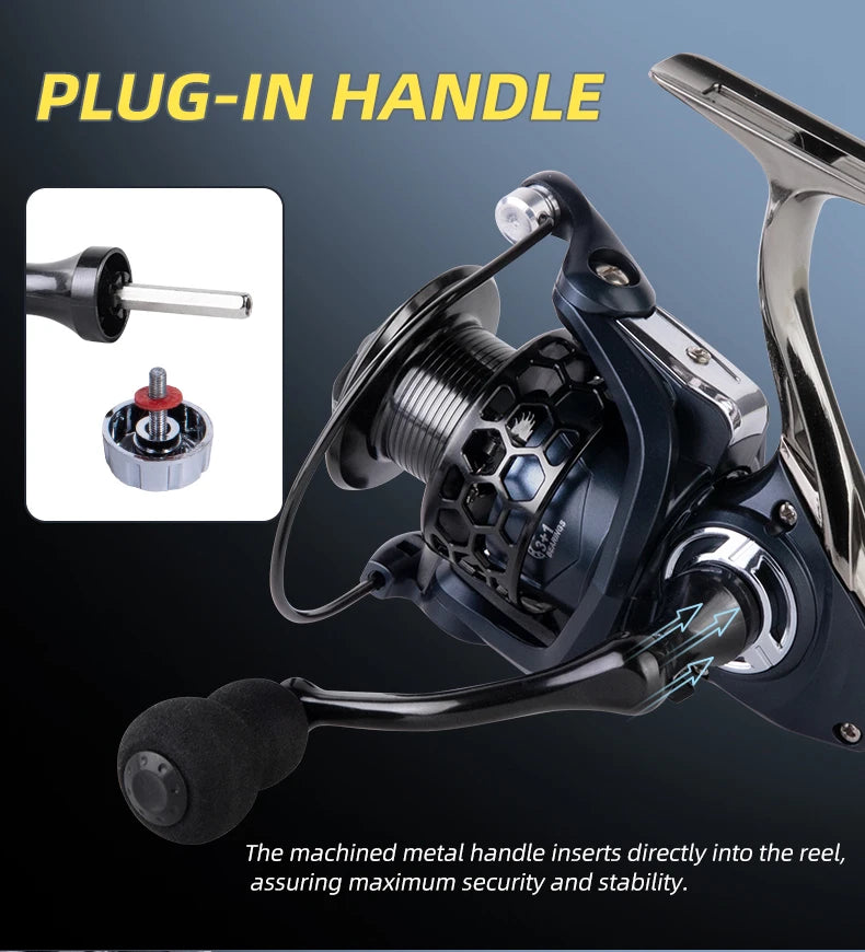 BILLINGS Spinning Reel Metal Spinning Fishing Reel 12KG Max Drag for Freshwater Saltwater 5.2:1 Gear Ratio Fishing Reels