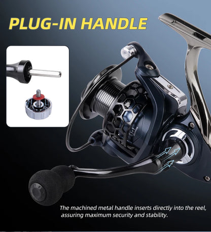BILLINGS Spinning Reel Metal Spinning Fishing Reel 12KG Max Drag for Freshwater Saltwater 5.2:1 Gear Ratio Fishing Reels