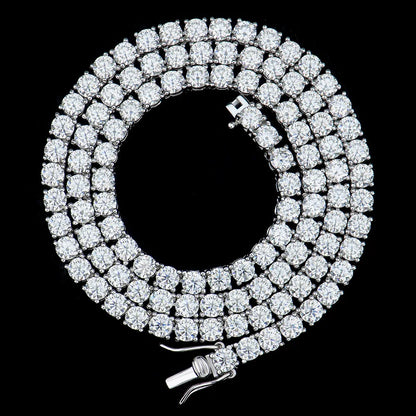 TY 925 Sterling Silver Moissanite Tennis Necklace & Bracelet For Women Men D-Color Moissanite Necklace Hip-Hop Tennis Chain